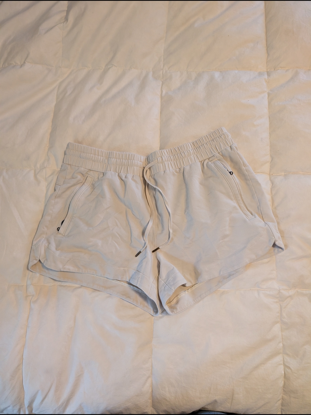 CALIA by Carrie Underwood Light Cream Athletic Drawstring Shorts